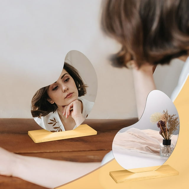 ZZwxWA Clearance Sales Fashion Irregular Acrylic Mirror Desktop Desktop Makeup Mirror