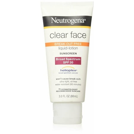 Neutrogena Clear Face Broad Spectrum SPF 30, Fragrance Free, 3.0oz, 2-Pack