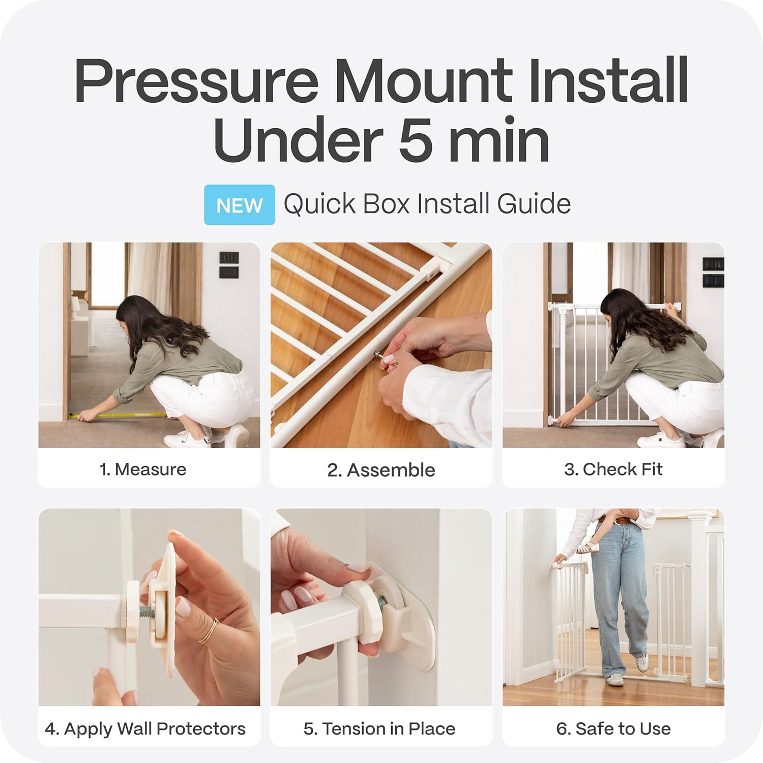 Perma Child Safety 28.8-40.1" Safe Step Baby Gate with Rental Safe Wall Protectors