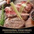 thumbnail image 3 of TINANA Silverware Sets, 24 PCS Flatware Set for 4, Premium Stainless Steel Cutlery Utensil Set with Steak Knives Mirror Polished Forks and Spoons, Dishwasher Safe, Gold, 3 of 7