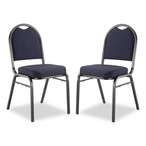 9200 Series Premium Upholstered Stack Chair, Fabric, Supports 500 lbs, 19" Seat Ht, Midnight Blue Se | Bundle of 2