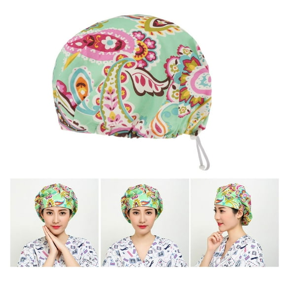 Gorros quirúrgicos, gorros acolchados ajustables, elásticas para la cabeza con banda para el sudor Verde Hugo sombreros de trabajo para hombres mujeres