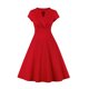 thumbnail image 1 of Vestido de bola oscilante de cintura alta con cremallera de Color sólido Retro de estilo informal con cuello redondo para mujer a la moda Fridja qw2271, 1 of 7