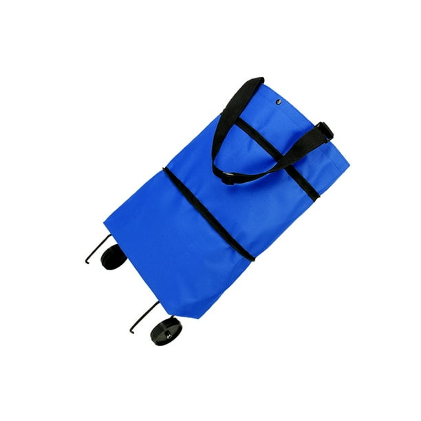 Injueey Bolsas de compras de gran capacidad, plegables y portátiles, de tela Oxford y de metal, fabricadas con tela Oxford Almacenamiento y organización del hogar azul