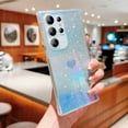 thumbnail image 5 of for Samsung Galaxy S22 Ultra Case Iridescent Holographic, Gradient Bling Glitter Clear Phone Case with Camera Lens Cover Soft Shockproof Cute Heart S22 Ultra Case for Women Girls 6.8" (Blue Heart), 5 of 9