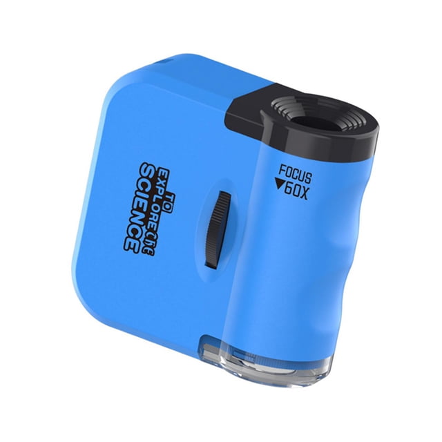 Microscopio de mano Hugo para niños, portátil, juguete educativo, azul