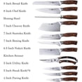 thumbnail image 4 of TUO 17 PCS Kitchen Knives Set - Kitchen Block Set with Steak Knife - German X50CrMov15 Steel Blade - Full Tang Pakkawood Handle - Gift Box Included - Fiery Series, 4 of 6