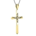 thumbnail image 2 of Dazzlingrock Collection Round White Diamond Vintage Style Cross Pendant for Women with 18 Inch Silver Chain (0.05 ctw, Color I-J, Clarity I1-I2) in 18K Yellow Gold, 2 of 5