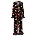 thumbnail image 4 of Women’S Christmas Pajamas Silk Pijamas Women Set Button Down Long Sleeve Pajama with Pants Christmas Comfy Pajamas for Women Set, 4 of 5