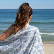 Urban Pera Brizo Absorbent Quick-Dry Turkish Towel, 37x67 inch, Blue