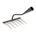 thumbnail image 4 of Garden Rake Cultivating Planting Rake Rust Resistant Carbon Steel Weeding Removal Rake Lawn/Leaf Rake for Yard Loosening Planting Gardening with 6 Tines, 4 of 10