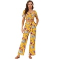thumbnail image 1 of Conjunto Bohemio Floral de Dos Piezas Allegra K Informal Con Cuello Cuadrado Naranja XL, 1 of 5
