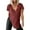Brick Red, variant on Womens 2026 Spring Casual Tops Summer Deep V Neck Short Sleeve Side Slits Oversized Shirts Fashion Tees