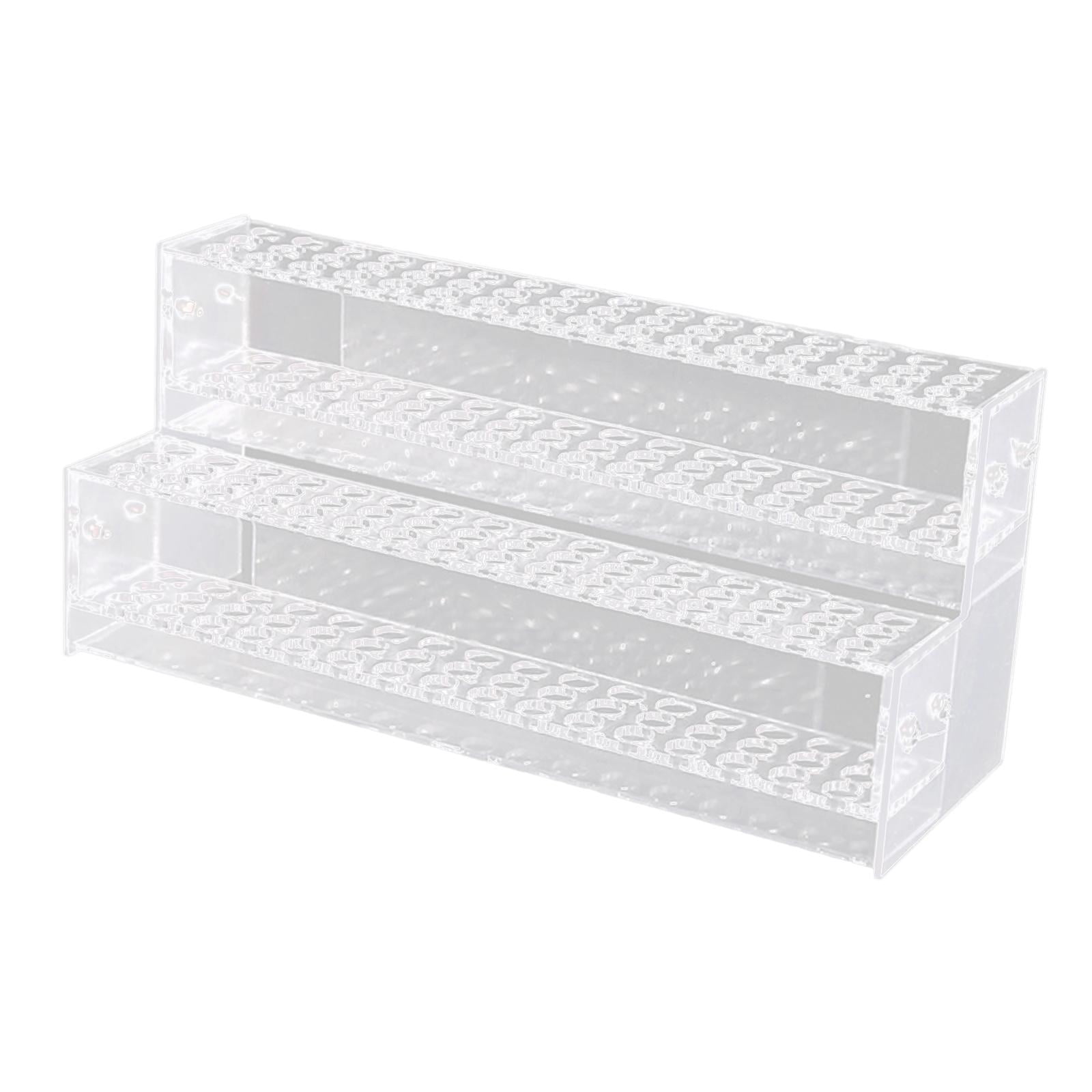 SunniMix Clear Pen Display Stand Multi Slots Pen Holder for Desk for Eyebrow Pens Colored 2 Layer 96 Holes