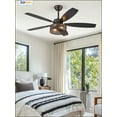 thumbnail image 6 of Zardon 52 inch Ceiling Fan with Light and Remote Control, Brown Finish, Quiet 6-Speed DC Motor, Reversible Blades for Indoor, 6 of 8