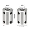 thumbnail image 2 of 8mm to 8mm Bore Rigid Coupling 25mm Length 18mm Diameter Aluminum Alloy Shaft Couplers Connector Silver 4pcs, 2 of 3