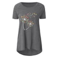 thumbnail image 3 of Pompotops Mode Femmes T-Shirt Imprimé Col Rond Manches Courtes Tee Décontracté Blouse, 3 of 4