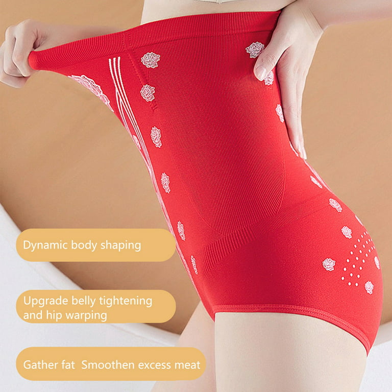 Tummy Control Shapewear Thong Woman High Waisted Traceless Lift Gaine  Amincissante Femme Warm Yoga Fajas Short Reductoras Shaping Pants Red XL 