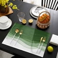 thumbnail image 3 of Ombre Waves Placemats Set of 8, Abstract Art Gradient Sage Green Modern Placemats for Dining Table, Place Mats for Kitchen Tabletop, Waterproof Wipeable Dining Table Mats Set, 3 of 9