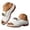 White, variant on Women's Slip on Wedge Sandals Buckles Leather Slide Shoes Open Toe Arch Support Slippers Ladies Summer Casual Sandal White Size 6.5