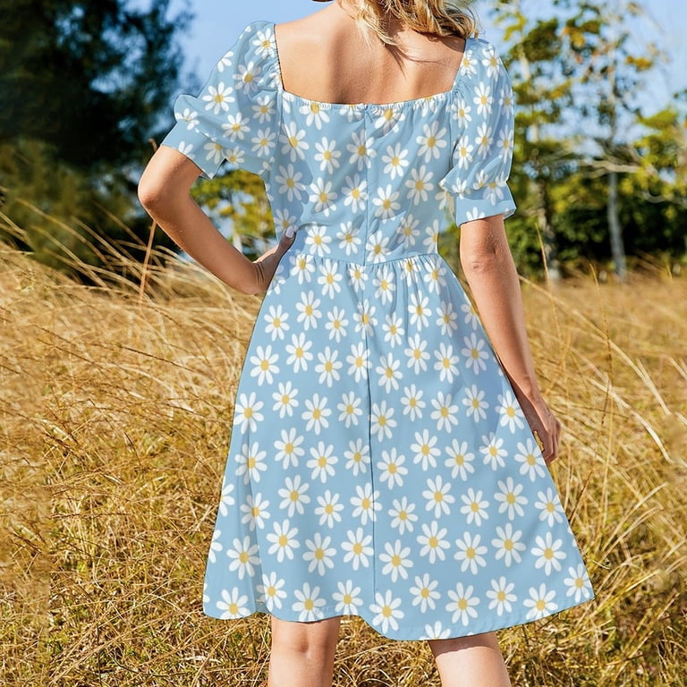 White Daisies on Vintage Pale Blue Seamless Pattern Print Sleeveless Dress summer dresses dress summer - Walmart.com White Daisies on Vintage Pale Blue Seamless Pattern Print Sleeveless Dress summer dresses dress summer - Walmart.com