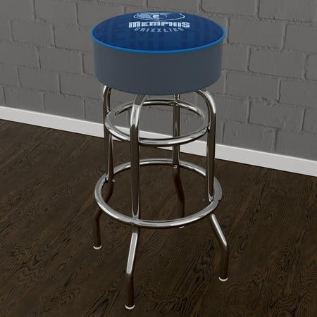 Memphis Grizzlies NBA City Padded Swivel Bar Stool - Memphis Midnight Blue, Smoke Blue