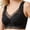 Black, variant on Wireless Floral Lace V Neck Bra Wide Seamless Strap Full Coverage Support Everyday Elegant for Women