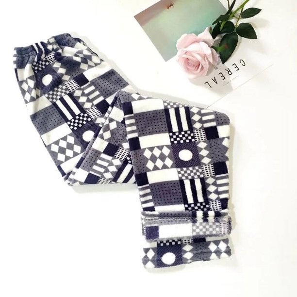 Pantalones de pijama de felpa para mujer, pantalones cálidos para el hogar, sueltos, cómodos, cintura elástica, lindos dibujos animados, Invierno