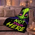 thumbnail image 6 of Extraterrestrial Alien Head Cosmic Nebula, Playful Woodland Scene, Warm Flannel Blanket for Cabin and Lodge, Celestial Art Lovers Housewarming Gift, Fantasy Home Decor, 6 of 9