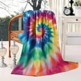 thumbnail image 2 of Colorful Rainbow Tie Dye Spiral Pattern Blanket,Comfortable Soft Lamb Wool Throw Blanket,All Season,Warm Lightweight Blankets for Sofa Bed Couch Living Room Chair,50"x60", 2 of 4