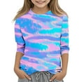 thumbnail image 2 of Girls Trendy Tops Cute Shirt for Girls 7-8 Under Shirts for Girls Girl Clothes Shirts Girls Tops 3/4 Sleeve Tops for Girls 8-10 Multicolor-3, 2 of 5