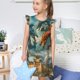 thumbnail image 4 of Balery Red Blue Dragon Battle Epic Camisón de princesa para niñas, pijama de algodón con mangas abullonadas, suave y bonito.-XX-Large, 4 of 6