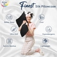 thumbnail image 3 of My Lovely Silk Pure 6A Silk Pillowcase (BLACK) - 51 x 92 cm King size, Natural Silk Pillow Case For Hair and Skin, Hypoallergenic and Breathable Silk Pillow Cases For Women, Double Sided 22 Momme Silk, 3 of 4