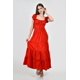 thumbnail image 4 of Vestido maxi campesino Roman Fashion /Juvenil, 14646 (Rojo) rojo M, 4 of 5