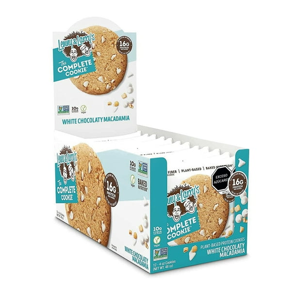 Galleta de Macadamia y Chocolate Blanco Lenny & Larry's Vegana 16 g de proteínas a base de plantas 10 g de fibra por Galleta
