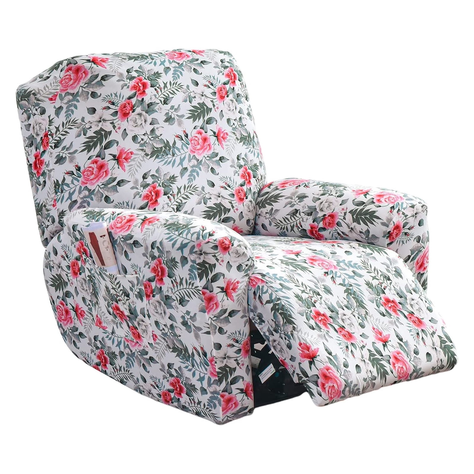 EcoAncheng Stretch Recliner Slipcover, 4 Pieces Printed Lazy Boy Chair