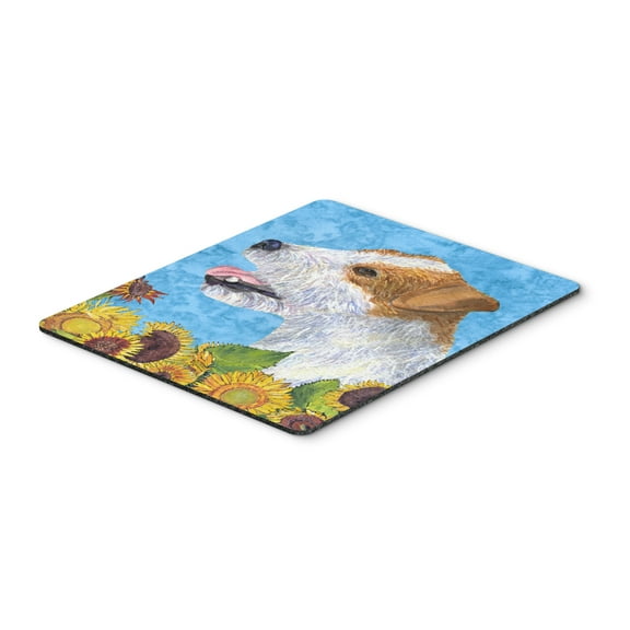 "Jack Russell Terrier in Summer Flowers Mouse Pad Hot Pad or Trivet"