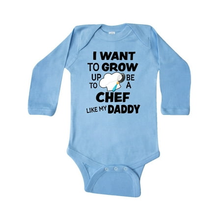 

Inktastic I Want To Grow up To Be a Chef Like My Daddy Gift Baby Boy or Baby Girl Long Sleeve Bodysuit
