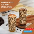 thumbnail image 4 of Stainless Steel Coffee Cup 7.7×2.6×3.5in Tapered Design Nylon Woven Wrist Strap Portable Durable Cup Bottom With Non-Slip Sticker Leopard Skin Print Style Firebrick_4, 4 of 8