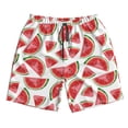 thumbnail image 3 of Uemuo Hand Drawn Watermelon Pattern Men's Swim Trunks Hawaiian Beach Bathing Suit Swimsuits Beach Quick-Dry Shorts with Pockets-, 3 of 9
