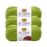 Angle View: Lion Brand Yarn ZZ Twist Green Apple ZTwist Crochet Medium Acrylic Green Yarn 3 Pack