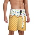 thumbnail image 2 of Wukai White Ice Cream Men’s Short Pajama Pants With Pockets Soft Sleep Pj Shorts for Men-XX-Large, 2 of 6