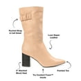 thumbnail image 4 of Journee Collection Womens Wilo Tru Comfort Foam Wide Calf Stacked Heel Mid Calf Boots, 4 of 8