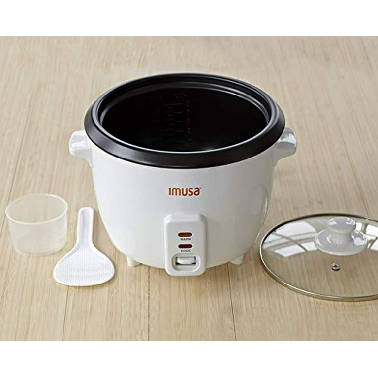 IMUSA USA GAU-00025 10 Cup Deluxe Rice Cooker with Steam Tray, Stainless Steel