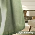 thumbnail image 2 of DriftAway Green Linen Curtains 96 Inches Long for Living Room Thick Semi Sheer 2 Panels Farmhouse 3 Inch Rod Pocket Back Tab Boho Rustic Light Filtering Window Drapes for Bedroom Privacy Assured, 2 of 8