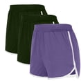 thumbnail image 2 of Ashirexll 3PCS Workout Shorts Women, Solid Color Shorts Casual Loose Comfy Elastic Waist Yoga Athletic Short Trendy Beach Shorts with Pockets Style C Multicolor J L, 2 of 8