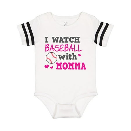 

Inktastic I Watch Baseball with My Momma Gift Baby Girl Bodysuit