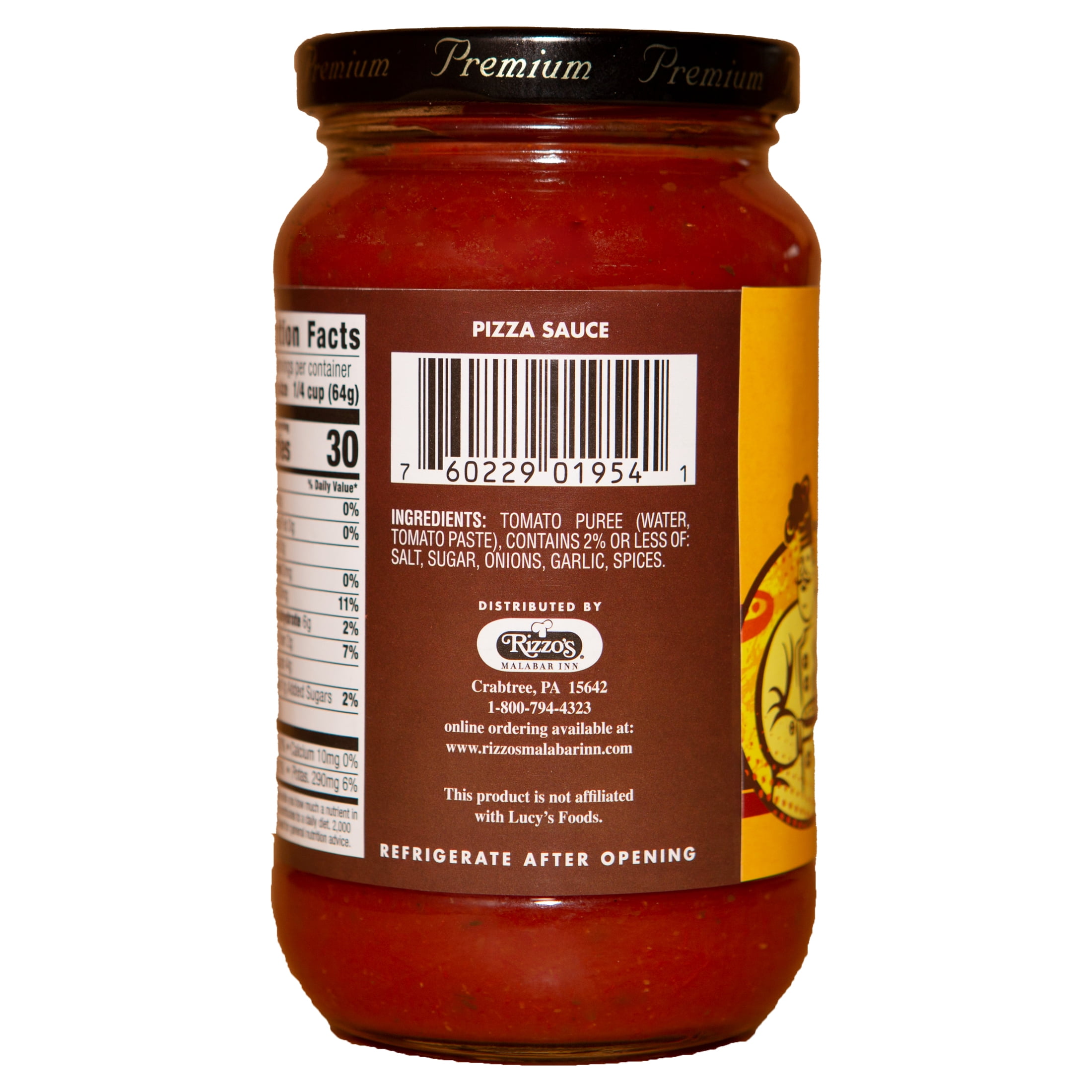 Rizzo's Malabar Inn Homemade Pizza Sauce, 14 oz