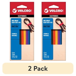 Velcro Brand ONE-WRAP Heavy Duty Ties for Electronics, 8" Multicolor