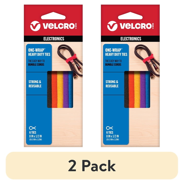 Velcro Brand ONE-WRAP Heavy Duty Ties for Electronics, 8" Multicolor photo 1